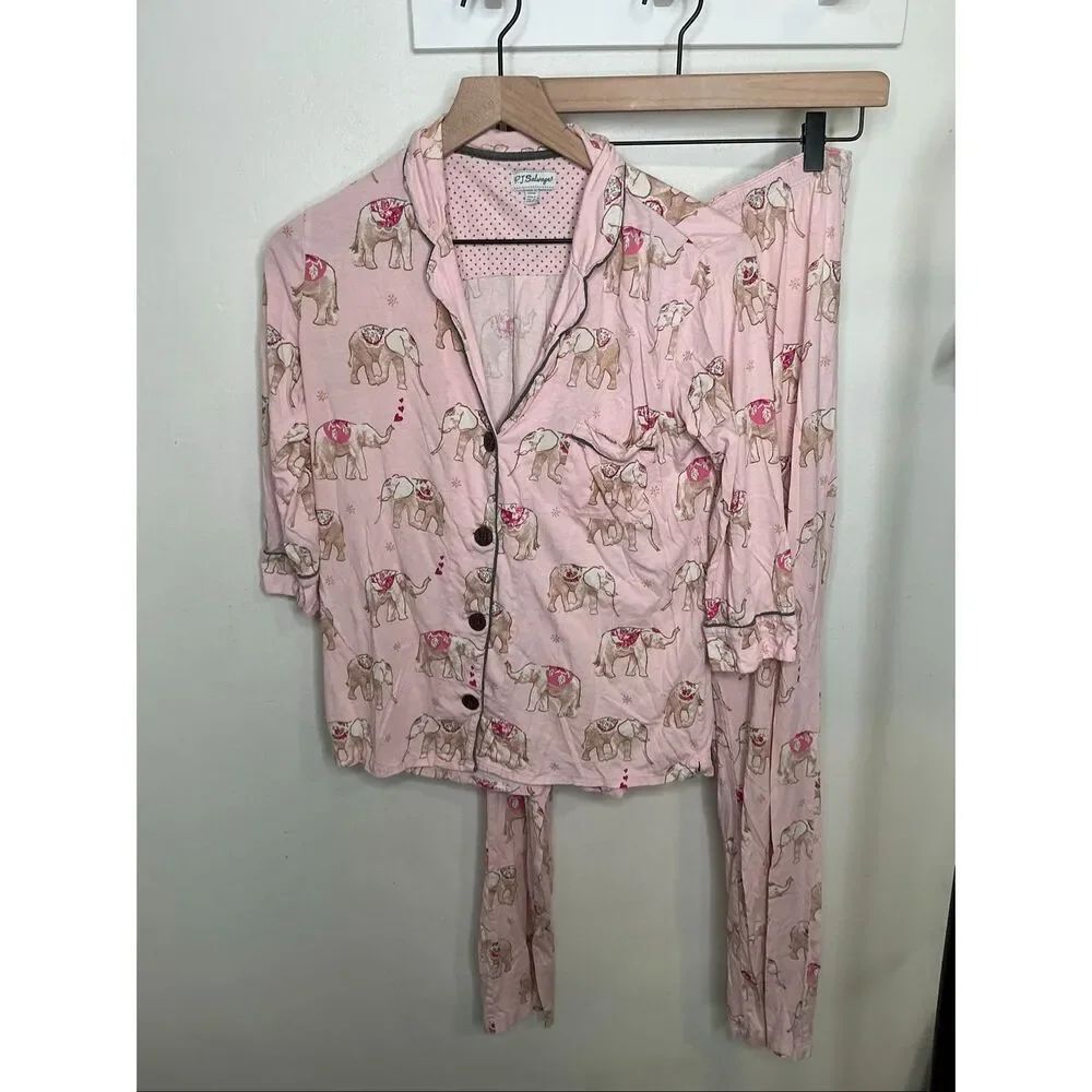 PJ Salvage Elephant Modal Blend PJ Set | Pink in Small
